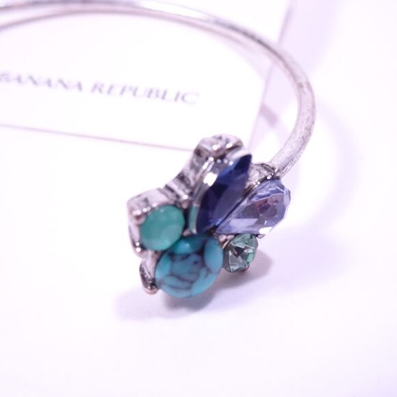 Banana Republic Women's Lapis Turq Gemstone Garlands Cuff Bracelet NWT 48 - Picture 3 of 6
